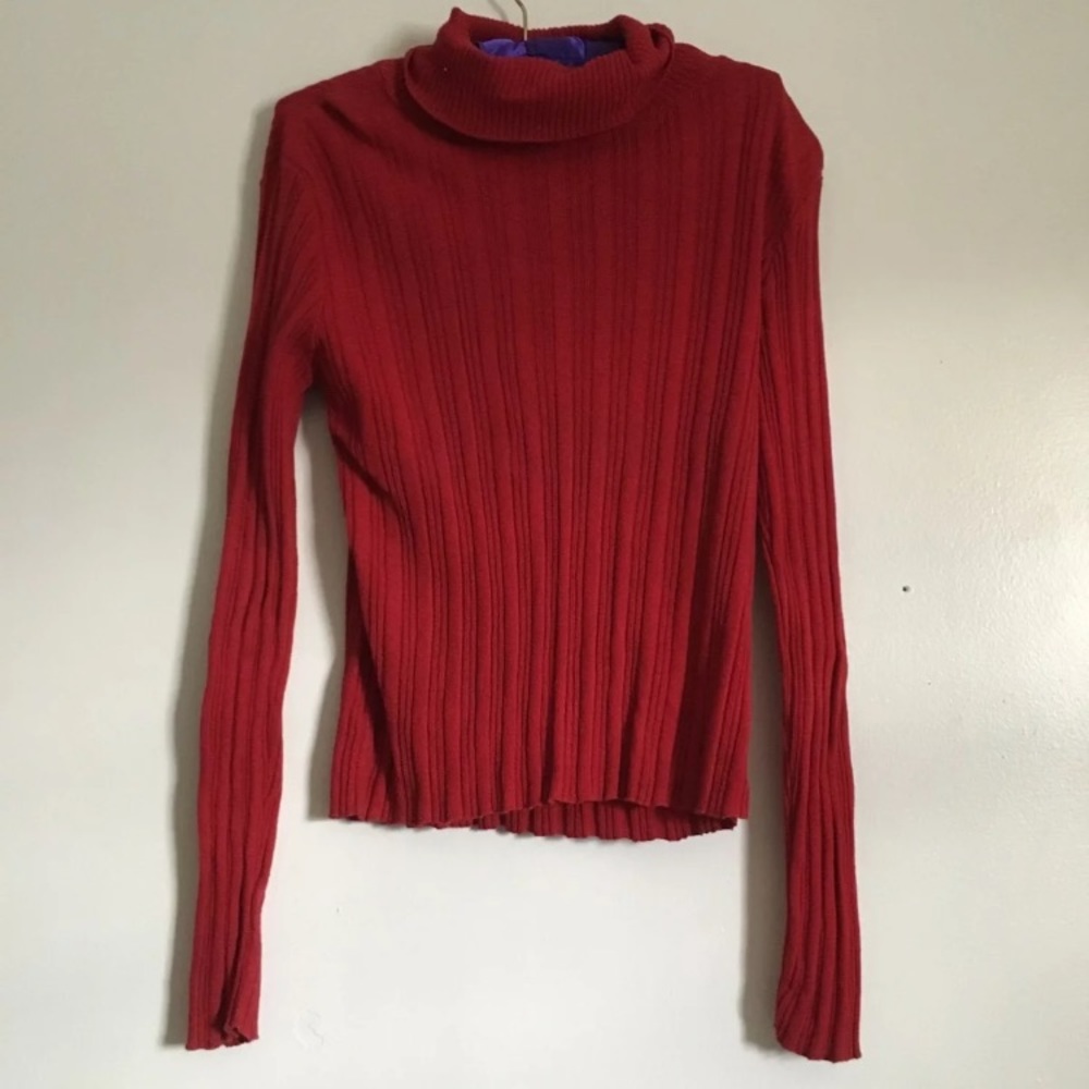 Red turtleneck